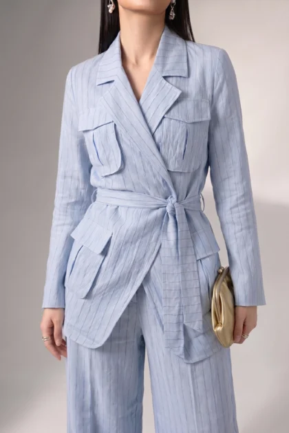 Lina Linen Striped Suit