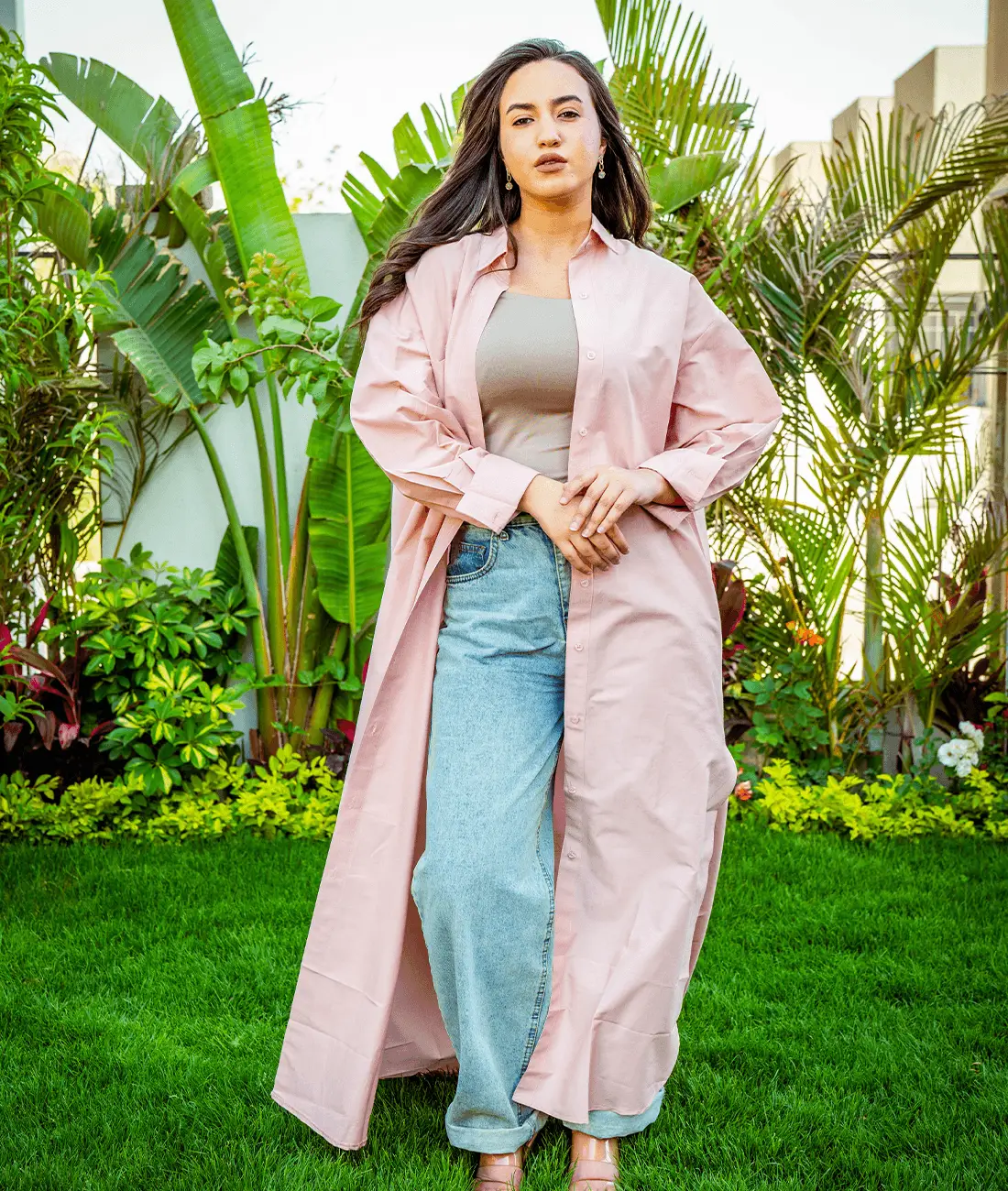 Poplin Long Shirt Dress