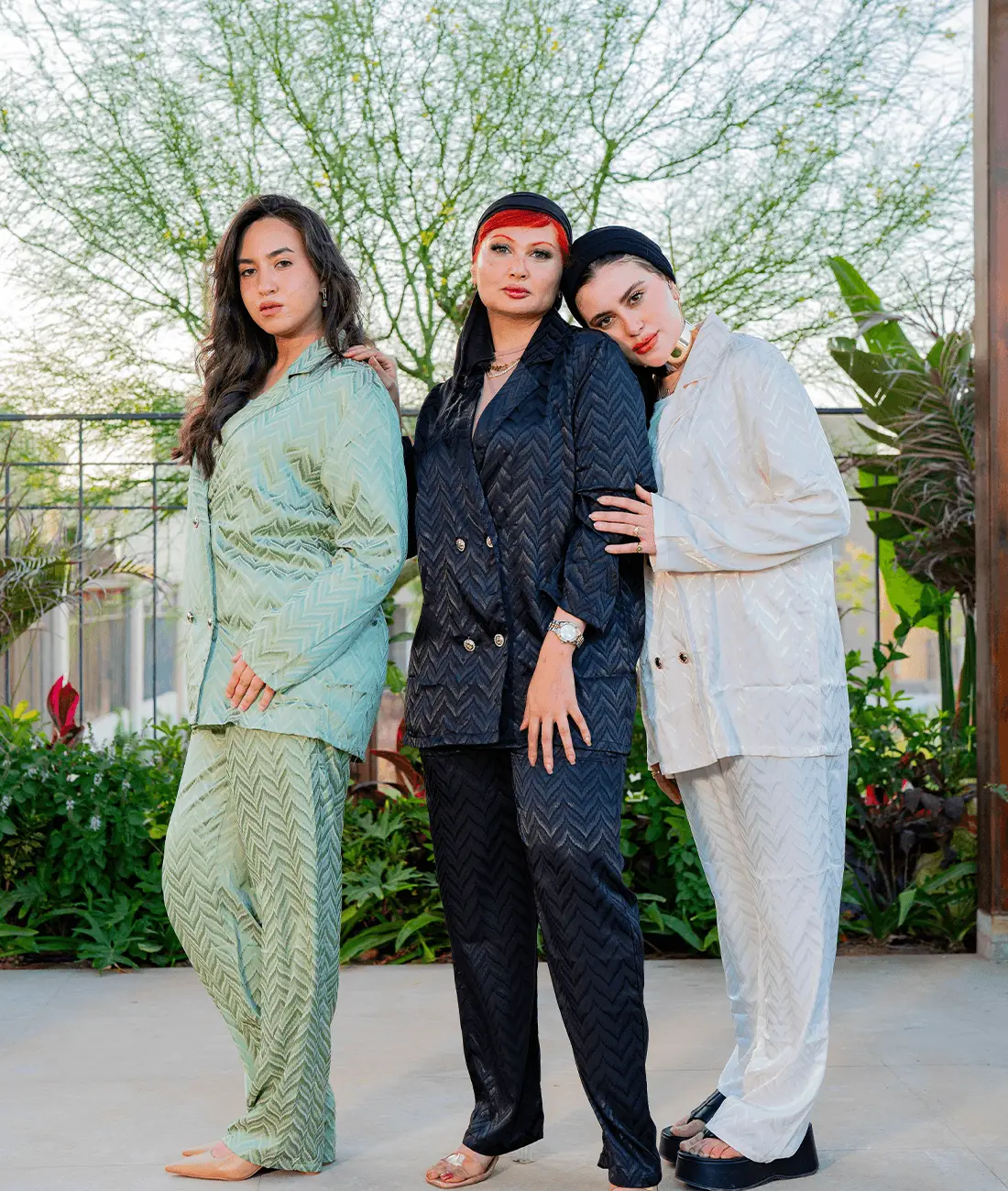 Sofy Jacquard Satin Suit